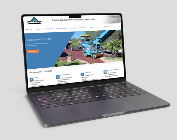 Création du site internet vitrine Lherm TP à Cugnaux