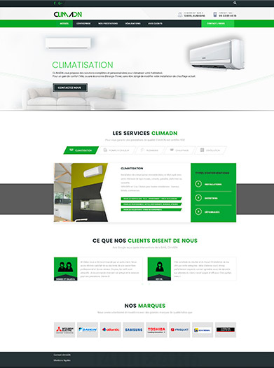 Création de Site web pour ClimADN, artisan en climatisation et chauffage
