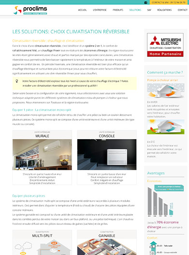 Site web vitrine installateur de climatisation