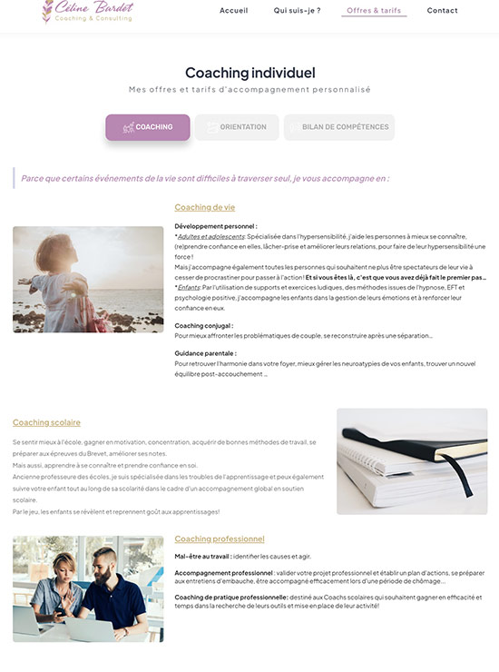 Création site internet pour coach professionnel