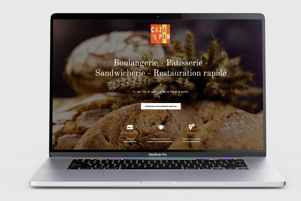 Site web boulangerie CAZA'PAN