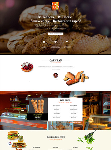 Site web boulangerie CAZA'PAN