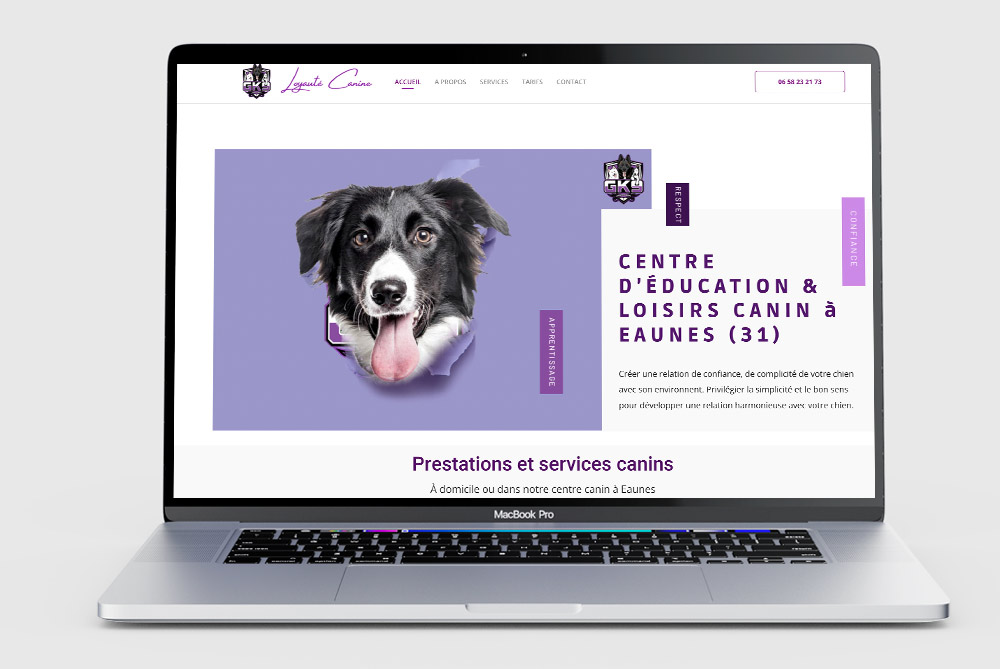 Réalisation du site web vitrine pour un éducateur canin à Eaunes