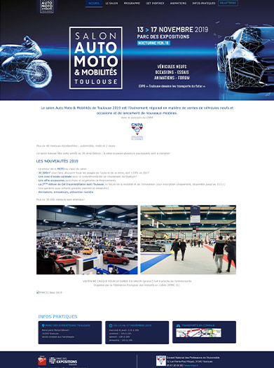 Refonte site internet du Salon de l'auto et moto de Toulouse